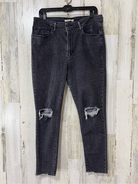 Levi's Denim - Levi's Black 721 High Rise Skinny Ripped Knee Jeans
